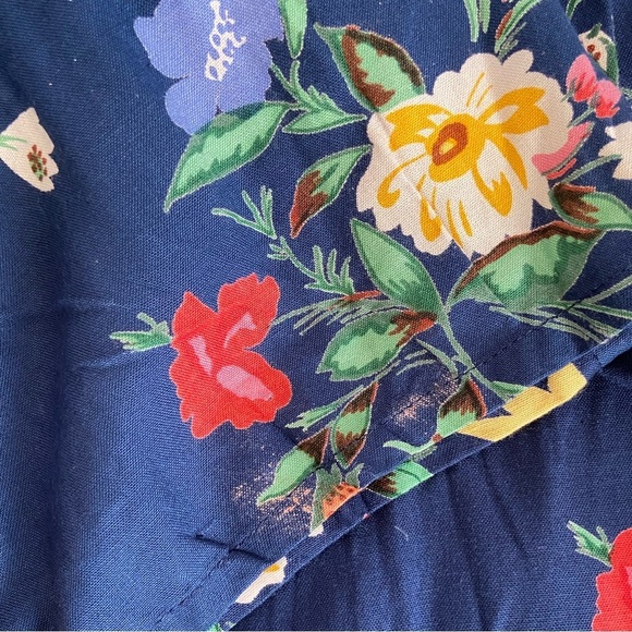 Retro 90s Y2K Inspired Women’ Floral Pleated Short S Blue Relaxed Side Pockets - Picture 12 of 12